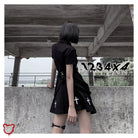 Black Grunge Long Dress Clothing