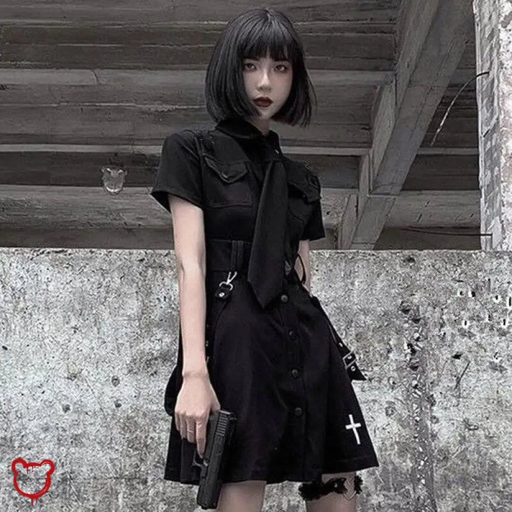 Black Grunge Long Dress / Xxl Clothing