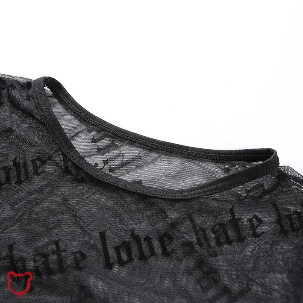 Black Grunge Mesh Top - The Cursed Closet