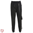 Black Grunge Strap Pants Black Pants / M Clothing
