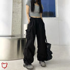 Black Grunge Wide Leg Pants / S(35-40)Kg Clothing