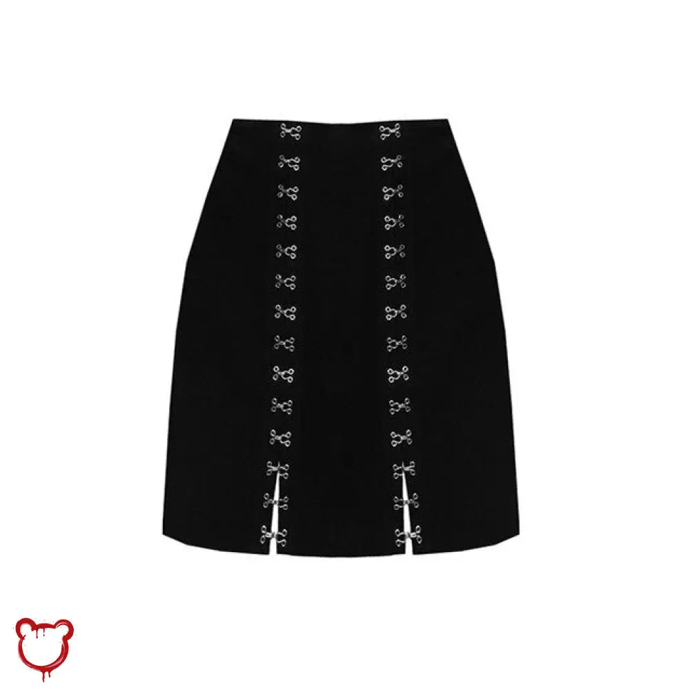 The Cursed Closet 'Haunted' Black eyelet bodycon skirt at $39.99 USD