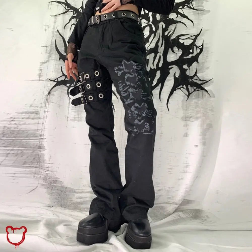 Black Haunted Buckle Pants - The Cursed Closet