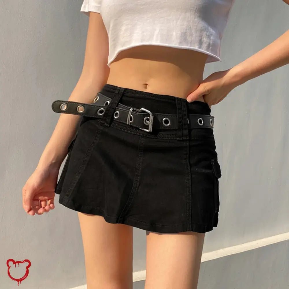 Black High Waist Mini Skirt - The Cursed Closet