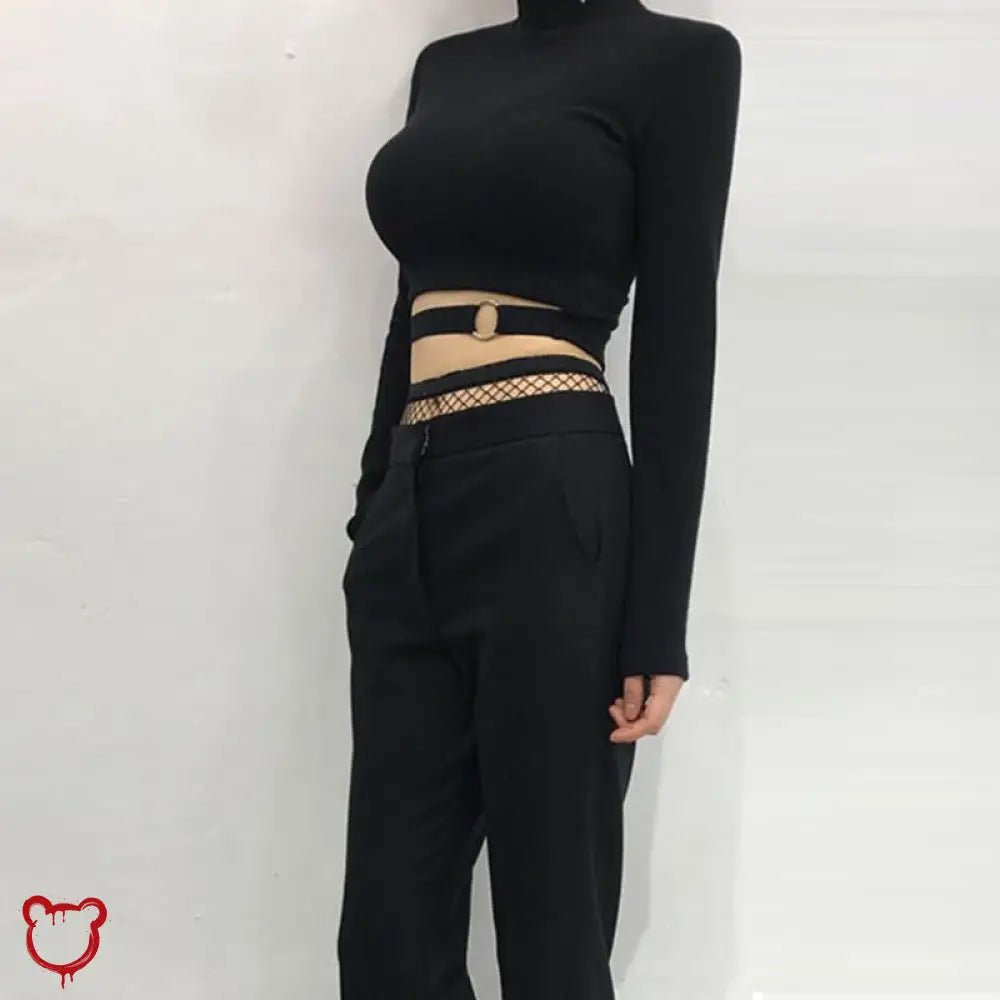Black Hollow Crop Top Shotgun - The Cursed Closet