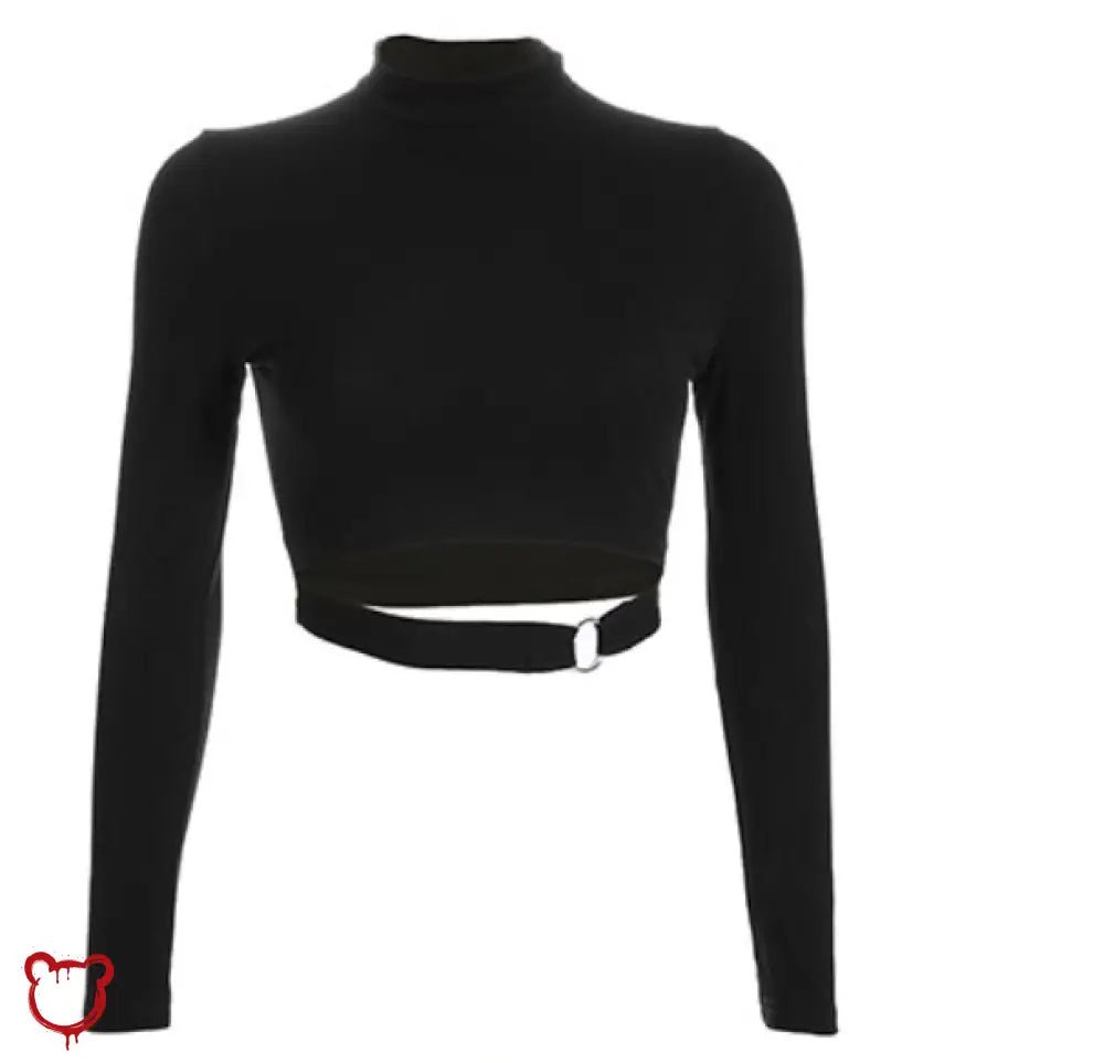 Black Hollow Crop Top Shotgun - The Cursed Closet