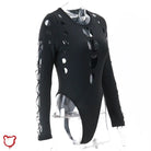 Black Hollow Out Bodysuit Clothing