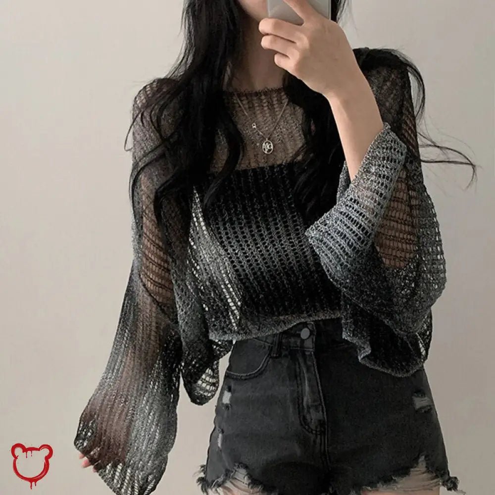 Black Khaki Knit Top - The Cursed Closet