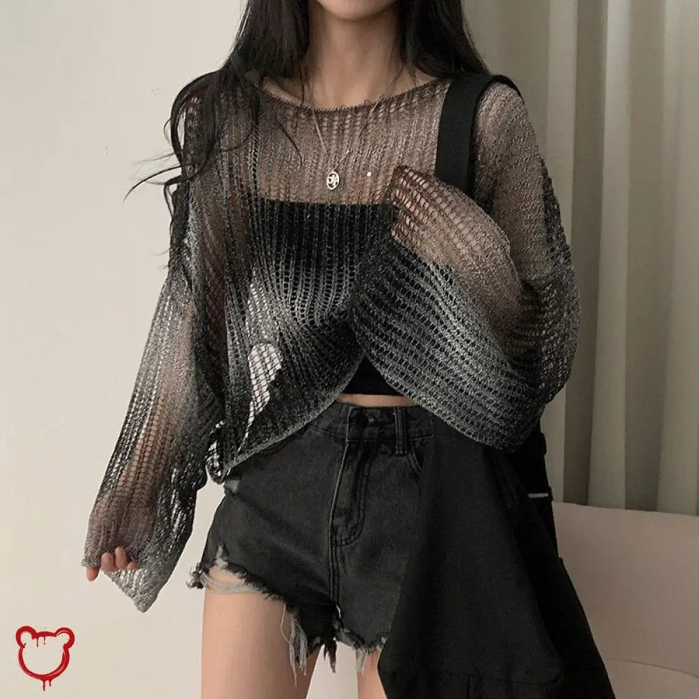 Black Khaki Knit Top - The Cursed Closet