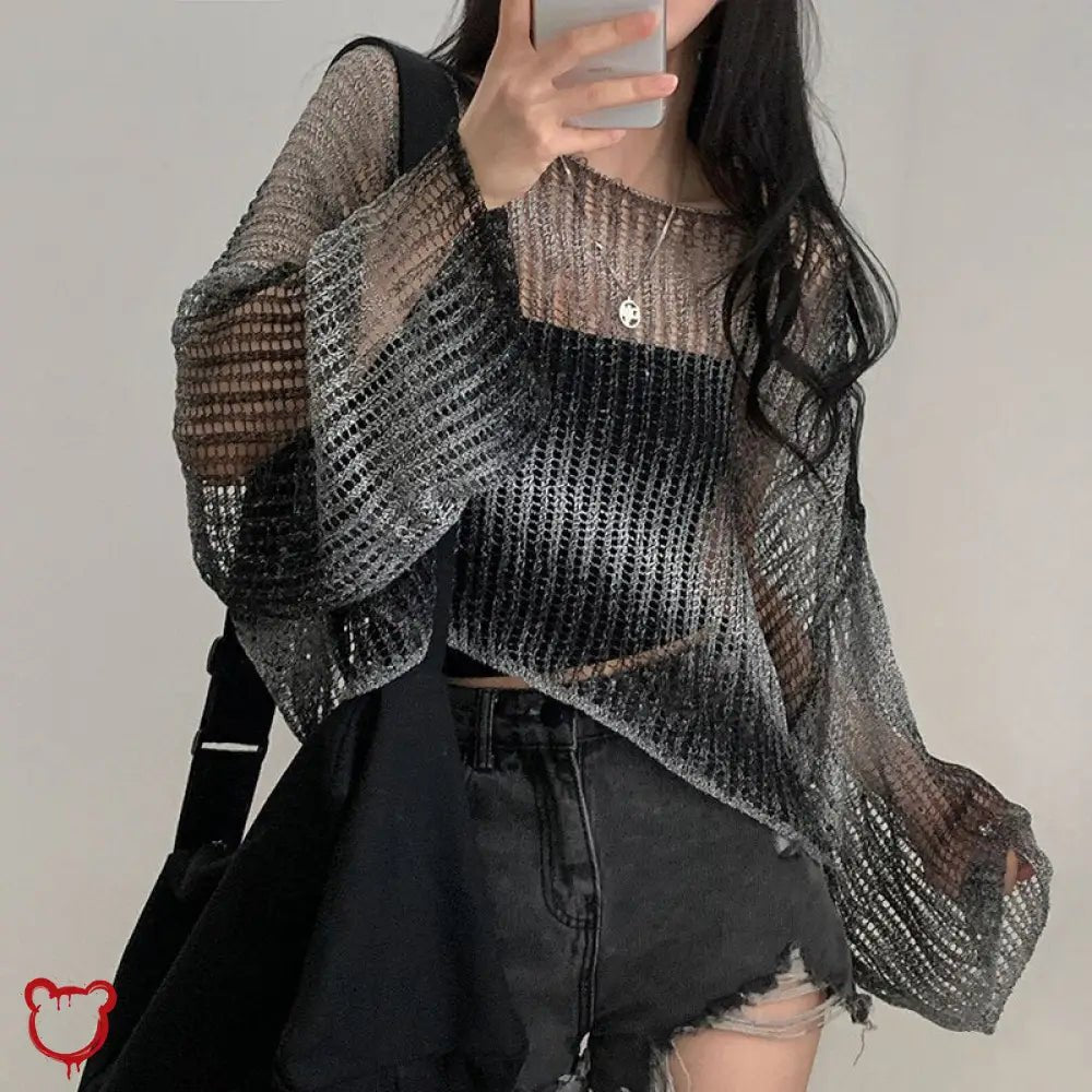 Black Khaki Knit Top - The Cursed Closet