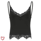 Black Lace Crop Top Clothing