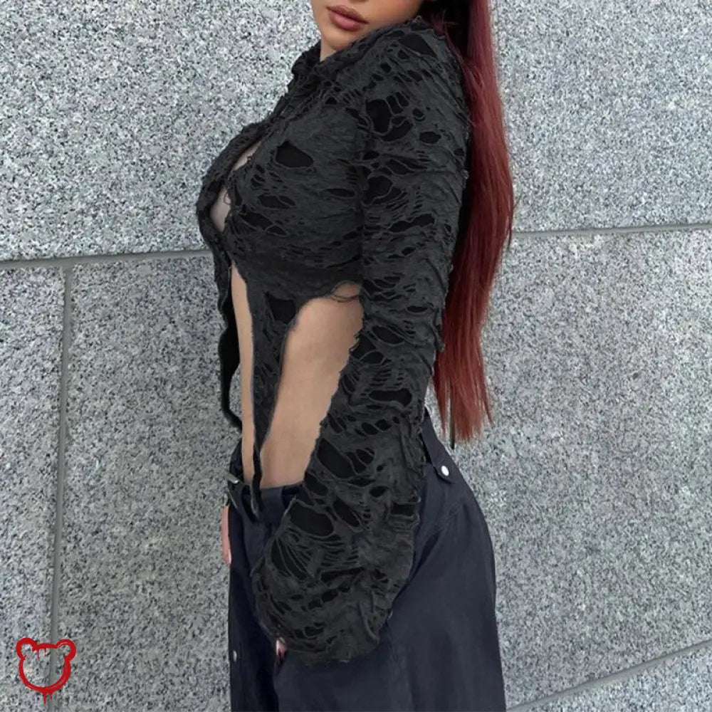 Black lace crop top - The Cursed Closet