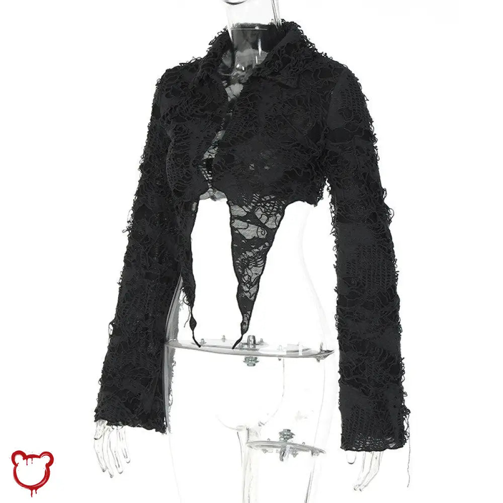 Black lace crop top - The Cursed Closet