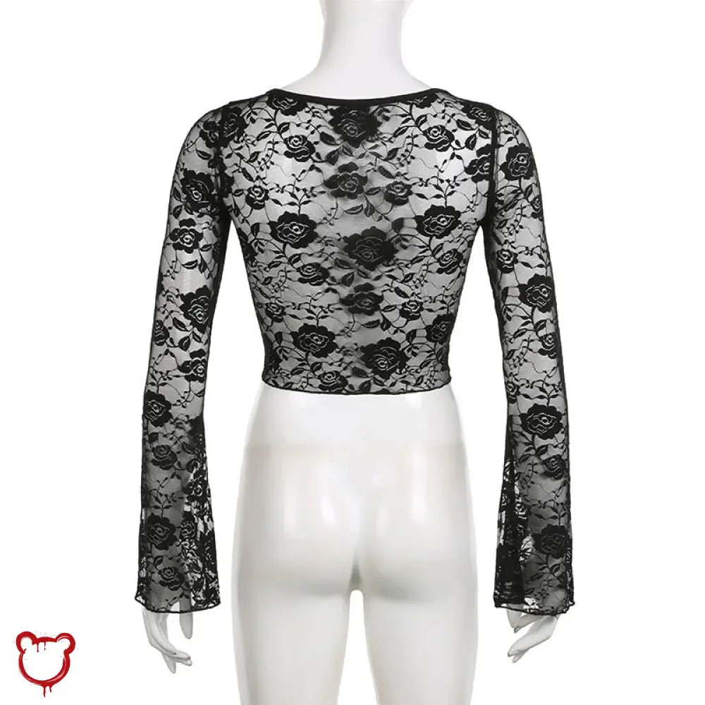 Black Lace Crop Top - The Cursed Closet