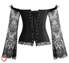 Black Lace Off Shoulder Corset. Black / L Clothing