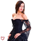 Black Lace Off Shoulder Corset. Black / M Clothing