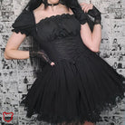 Black Lace Puff Dress Clothing