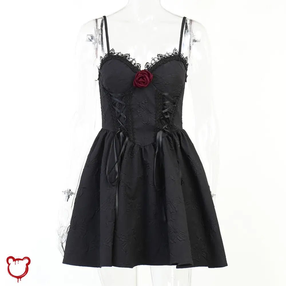 "Black Lace - Up Dress" - The Cursed Closet