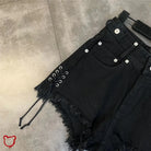 Black Lace-Up Shorts / M Clothing