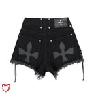 Black Lace-Up Shorts / S Clothing