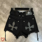 Black Lace-Up Shorts / Xxl Clothing