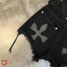 Black Lace-Up Shorts / Xxxl Clothing