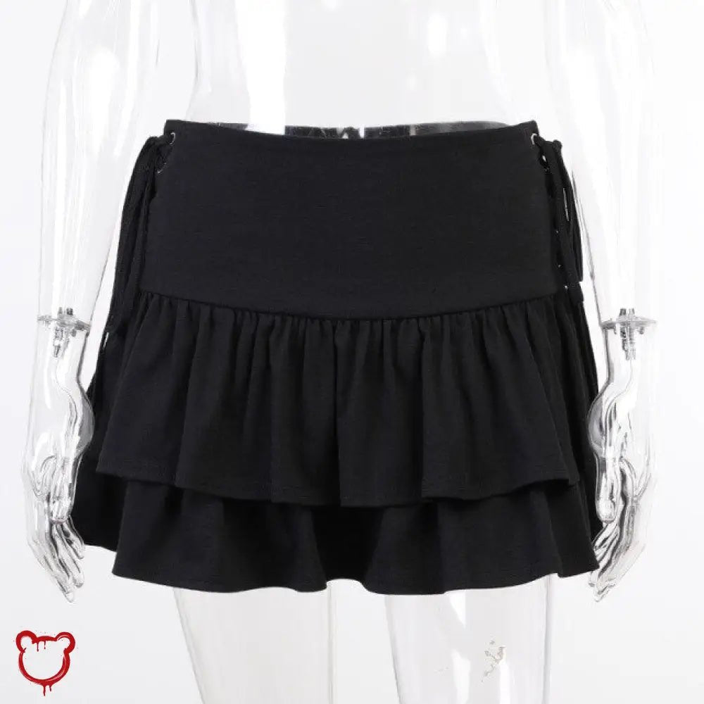 Black Lace Up Skirt - The Cursed Closet