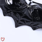 Black Leather Bat Top Clothing