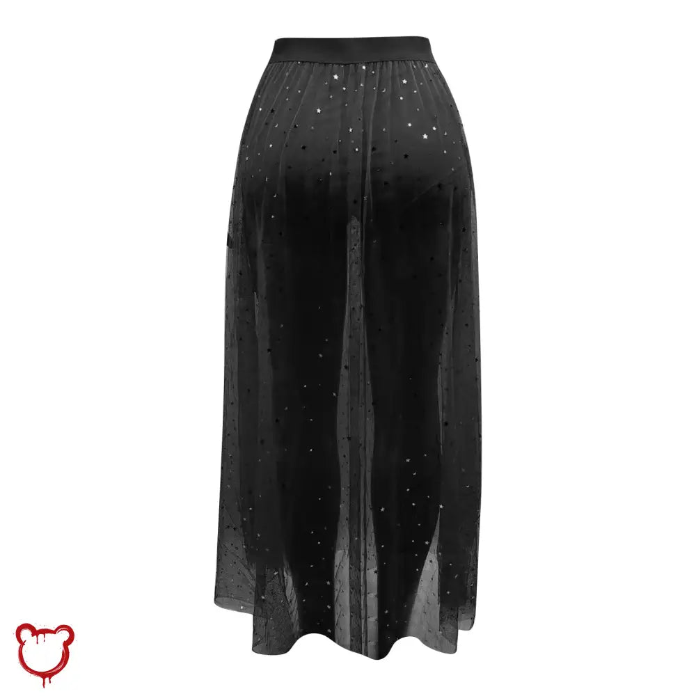 Black Mesh High Waist Maxi Skirt. / S Clothing