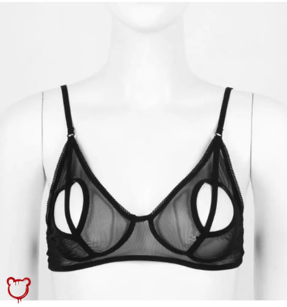 Black Mesh Round Hollow Bramax - The Cursed Closet