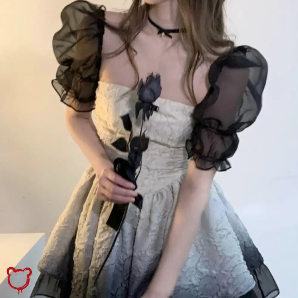 Black Mini Frilly Dress Clothing