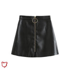 Black Mini Skirt With Pu O Ring Detail / S Clothing