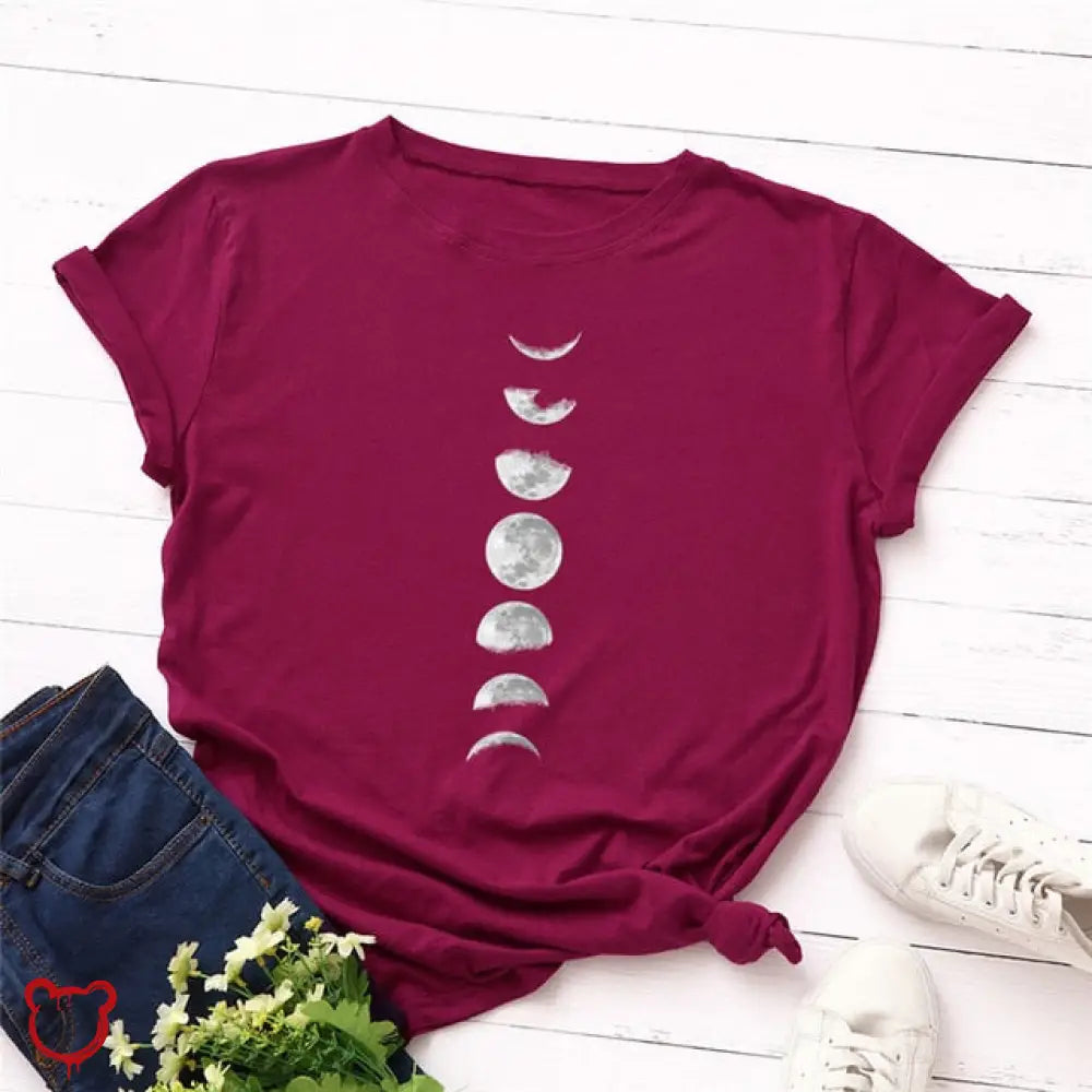 The Cursed Closet 'Just a Phase' Moon phase t shirt 2 colours. S-5XL at $23.99 USD