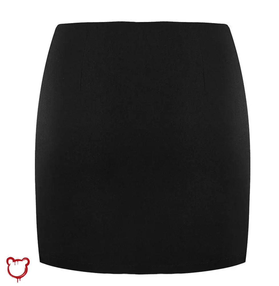 Black O-Ring Cut Skirt Black / L Clothing