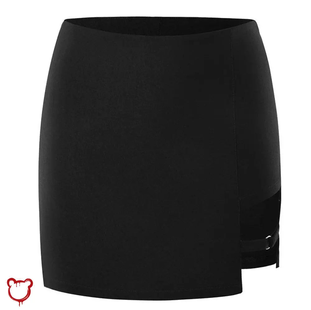 Black O-Ring Cut Skirt Black / M Clothing
