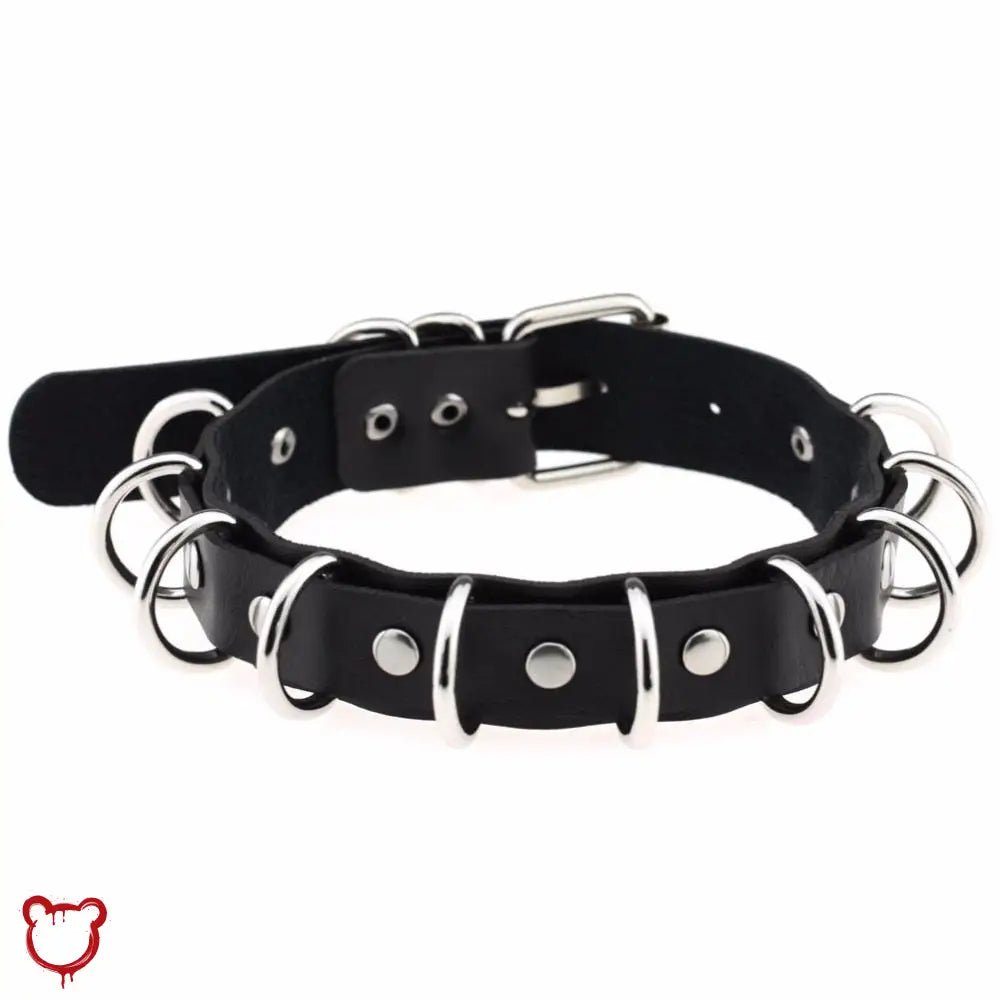 Black Onyx Multi - Ring Choker - The Cursed Closet