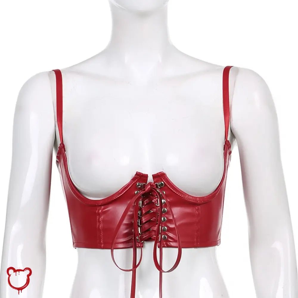 Black or Red Lace - Up Corset Belt - The Cursed Closet