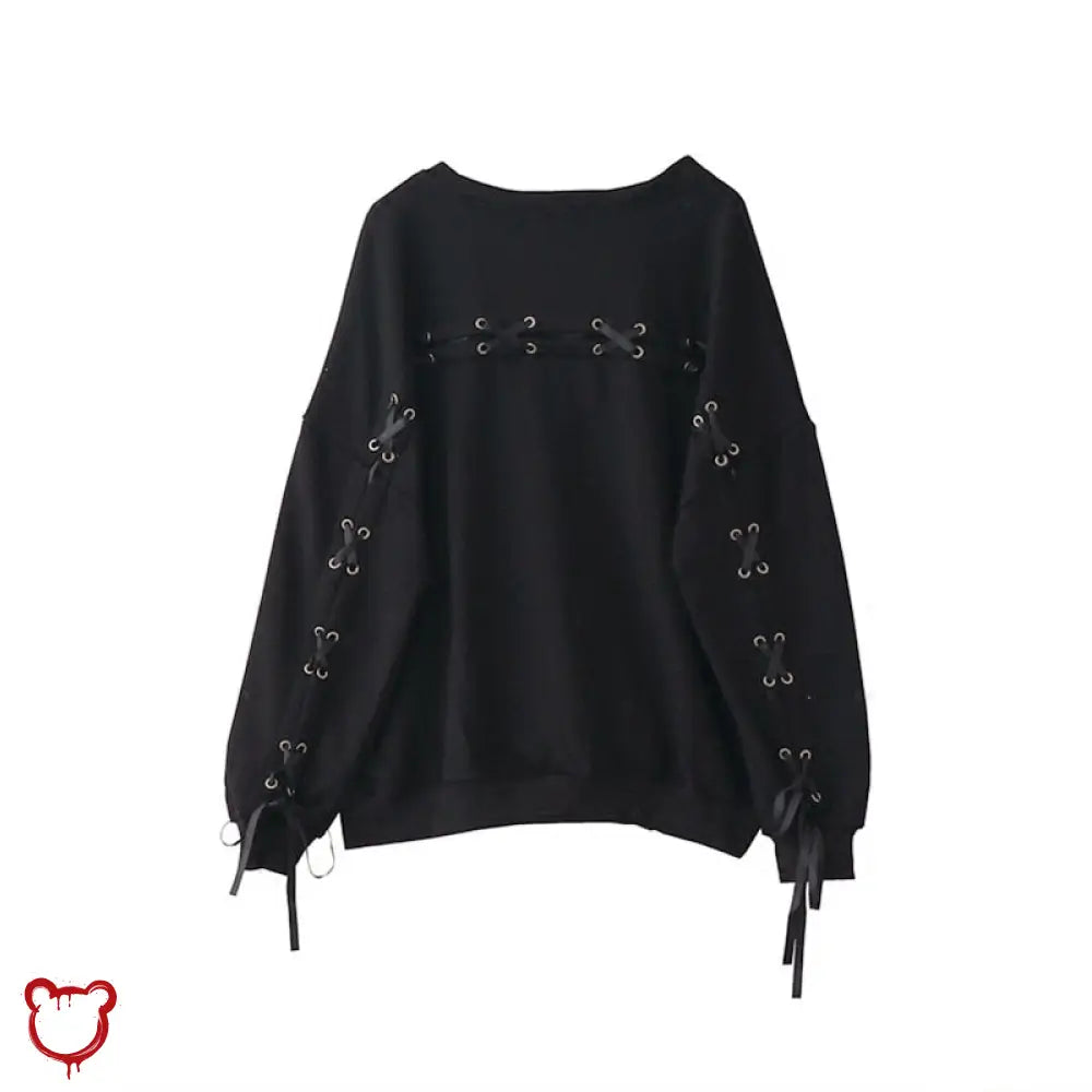Black Oversized Lace Sweater Clothing