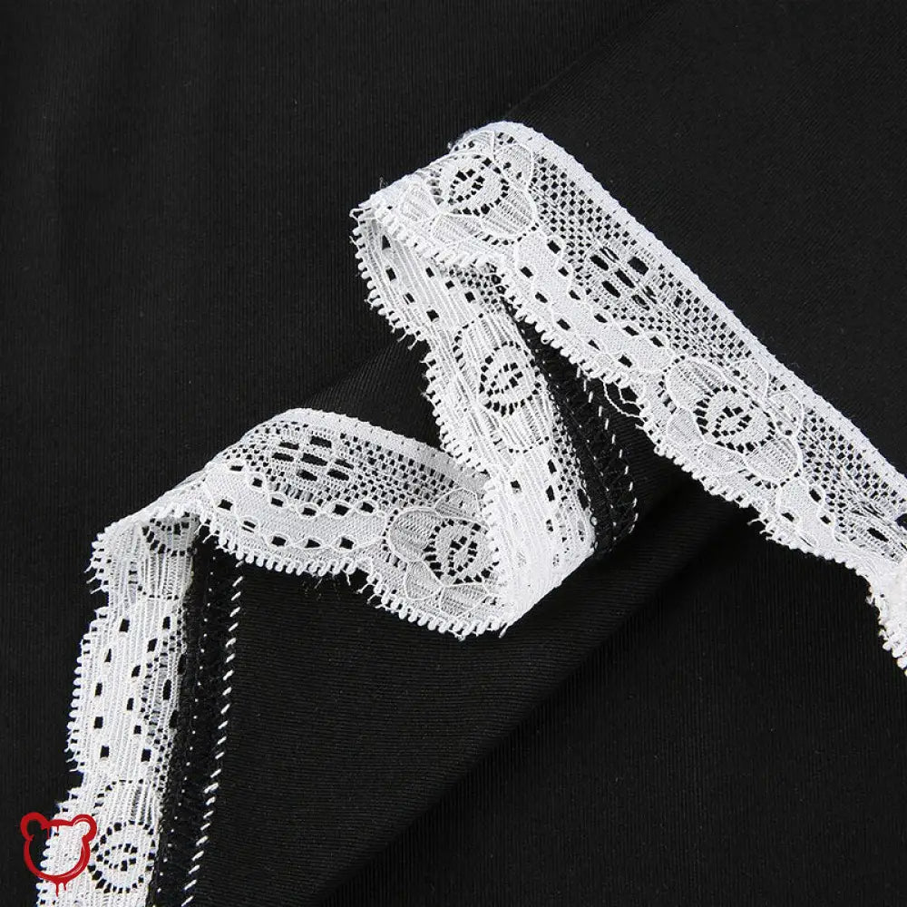 Black Patchwork Lace Dress - The Cursed Closet