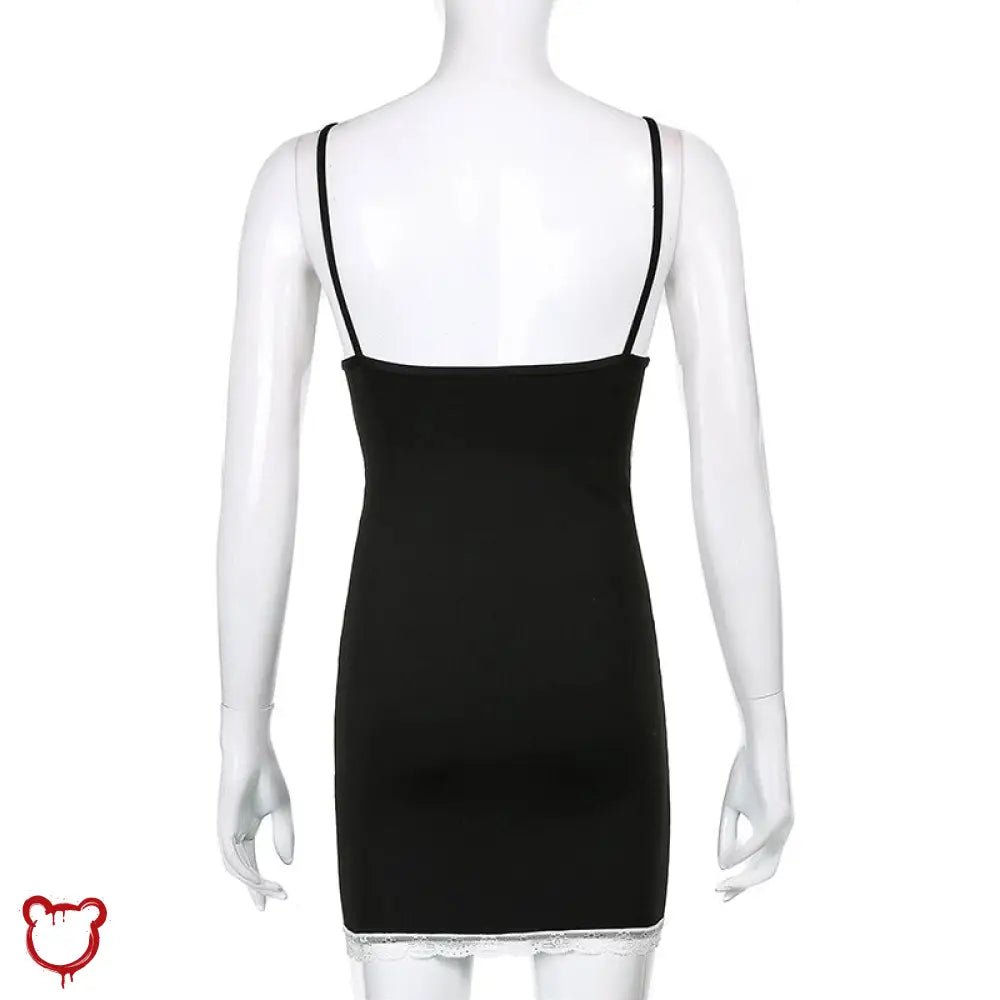 Black Patchwork Lace Dress - The Cursed Closet