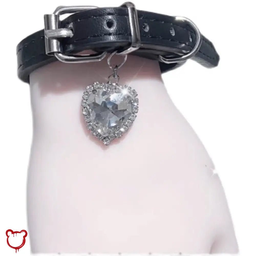 Black Pink Rhinestone Heart Bracelet - The Cursed Closet
