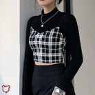 Black Plaid Set Clothing