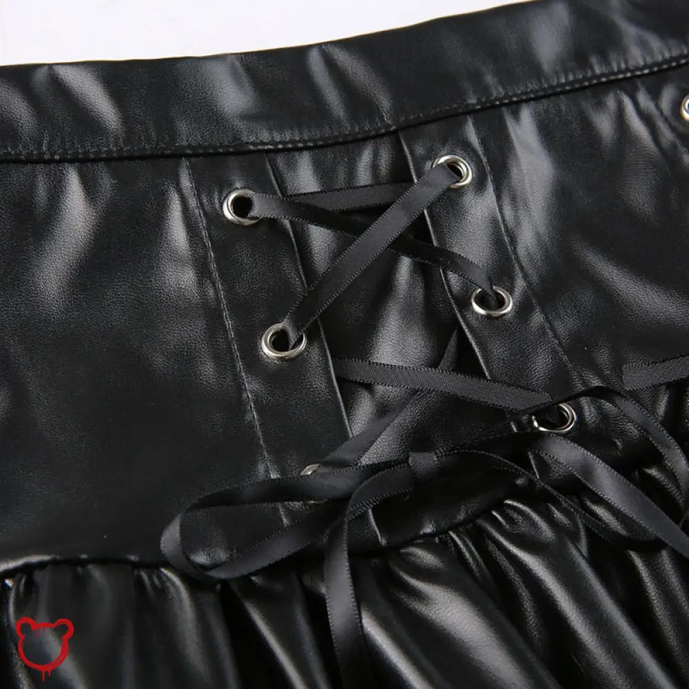 Black Pleated PU Mini Skirt' - The Cursed Closet
