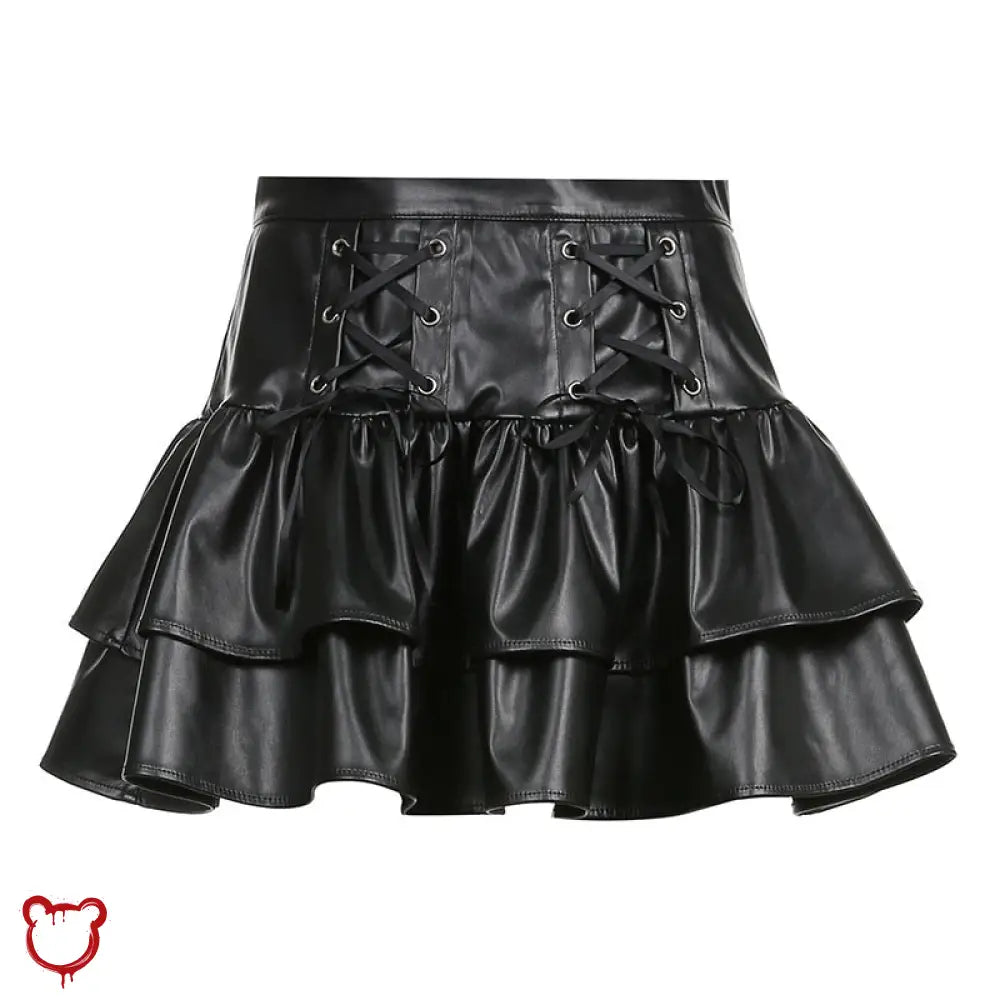 Black Pleated Pu Mini Skirt / S Clothing