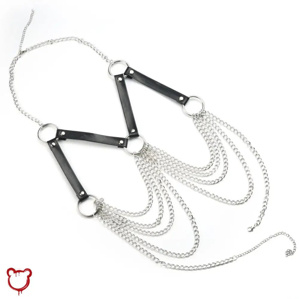 "Black PU Leather Top & Harness" - The Cursed Closet