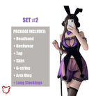 Black Purple Bunny Outfit Clothing