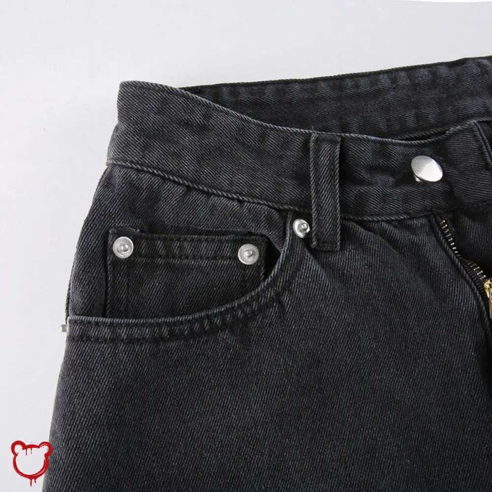 Black Ripped Denim Pants - The Cursed Closet