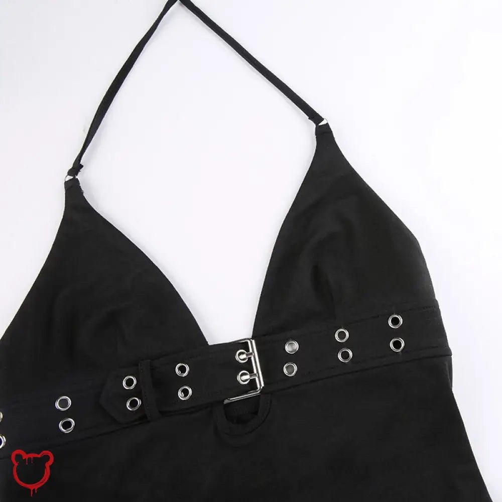 Black Shadow Buckle Top - The Cursed Closet