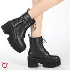 Black Studded Goth Boots Footwear