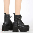 Black Studded Goth Boots Footwear